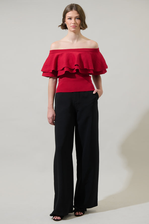 Sugarlips Genoa Kaila Off The Shoulder Sweater Top