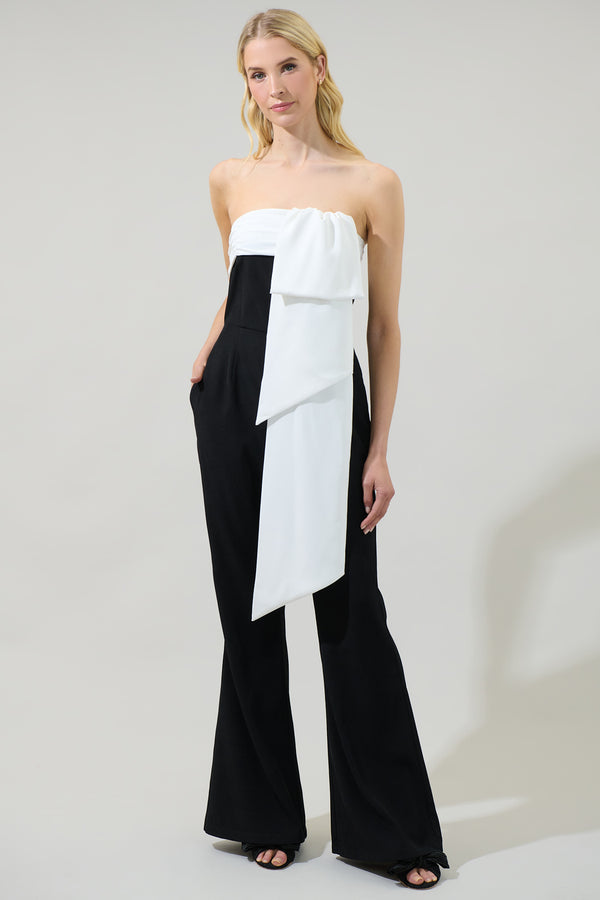 sugarlips Gerri Contrast Strapless Jumpsuit
