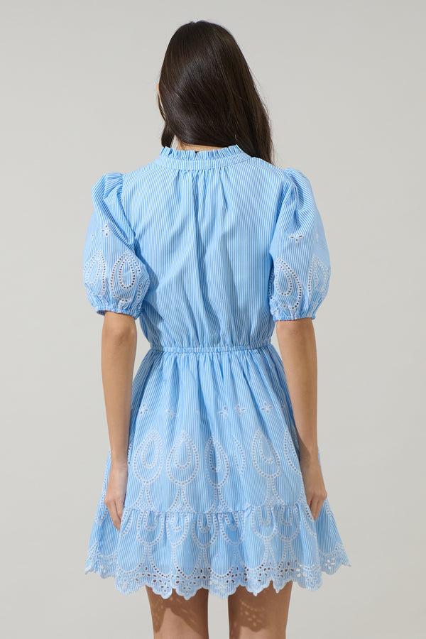 Sugarlips Geyser Striped Eyelet Marissa Mini Dress