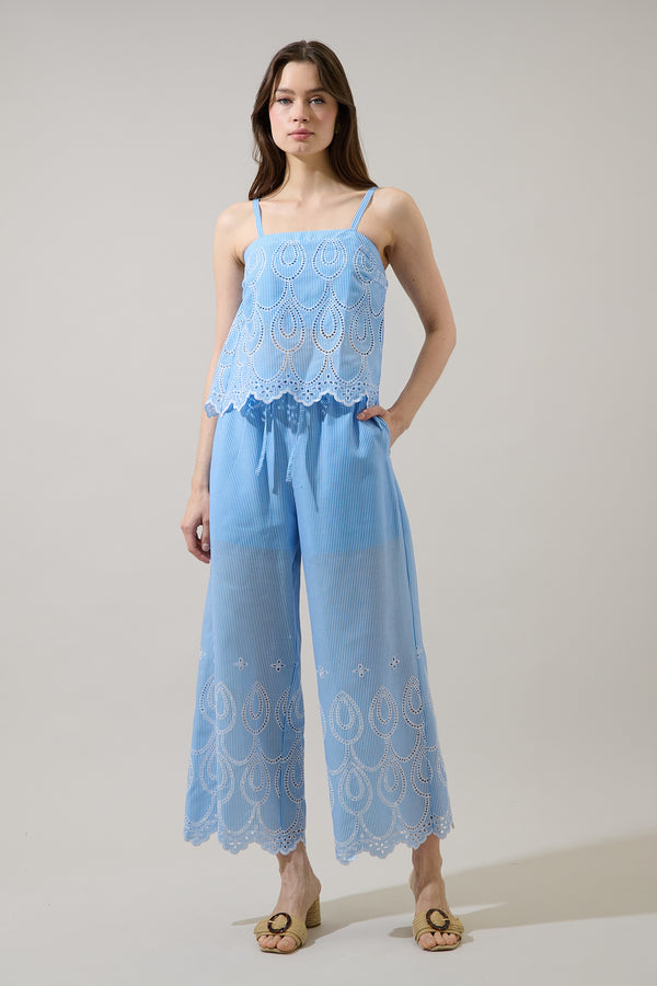 Sugarlips Geyser Striped Eyelet Tank Top