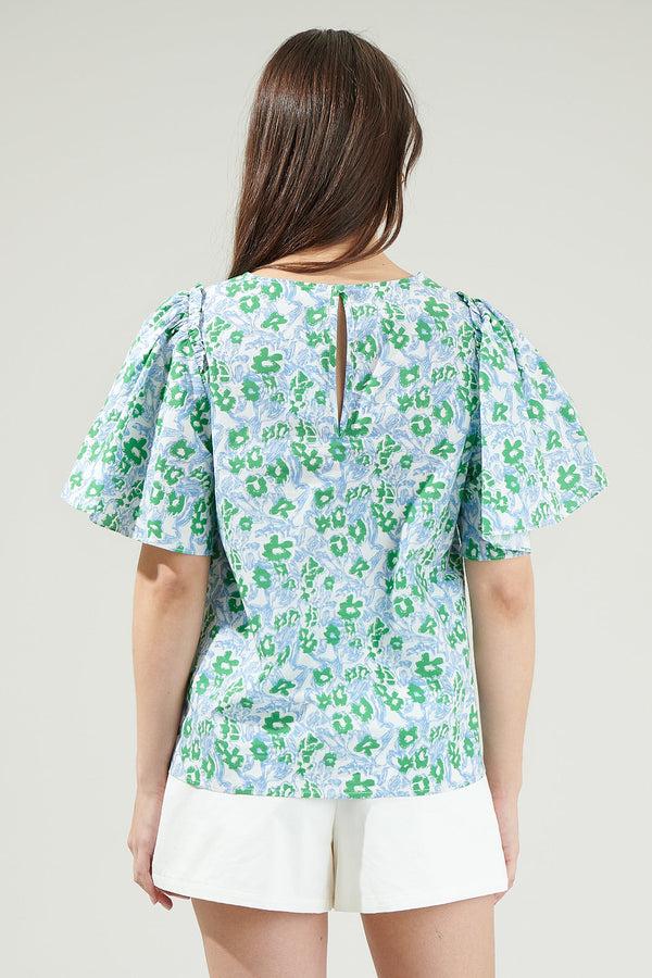 Sugarlips Gianna Floral Tune Puff Sleeve Top
