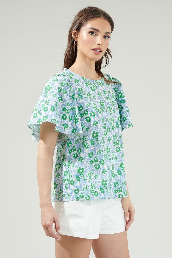 Sugarlips Gianna Floral Tune Puff Sleeve Top