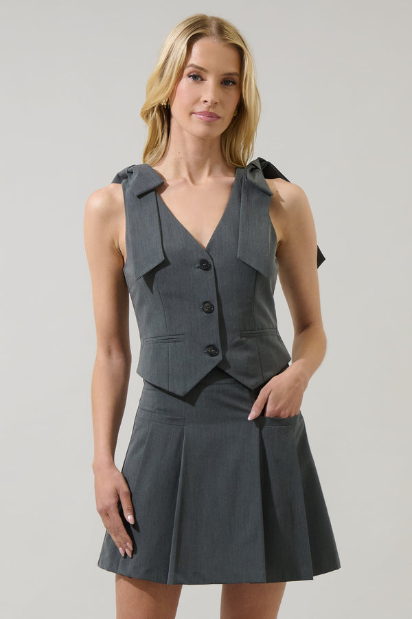 sugarlips Giany Button Down Bow Vest