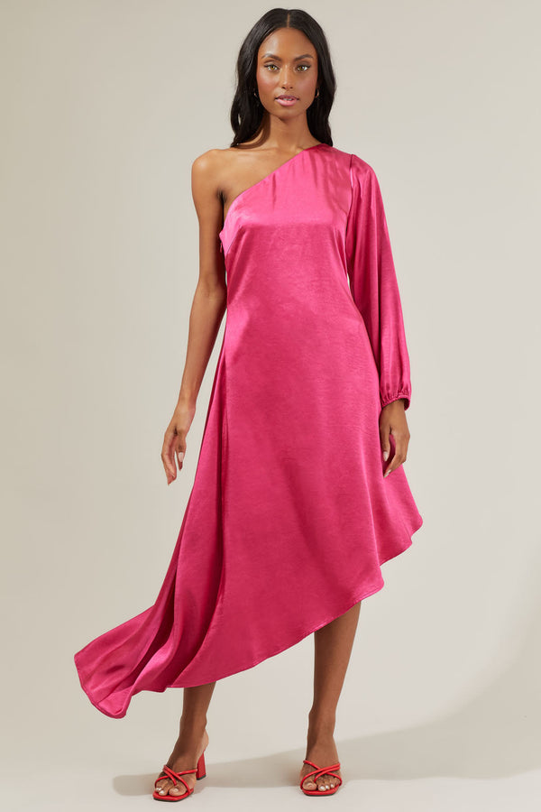 sugarlips Gina One Shoulder Maxi Dress