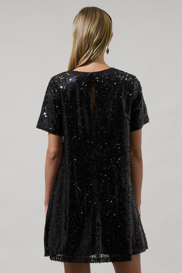 Sugarlips Ginevra Sequin Trapeze Mini Dress