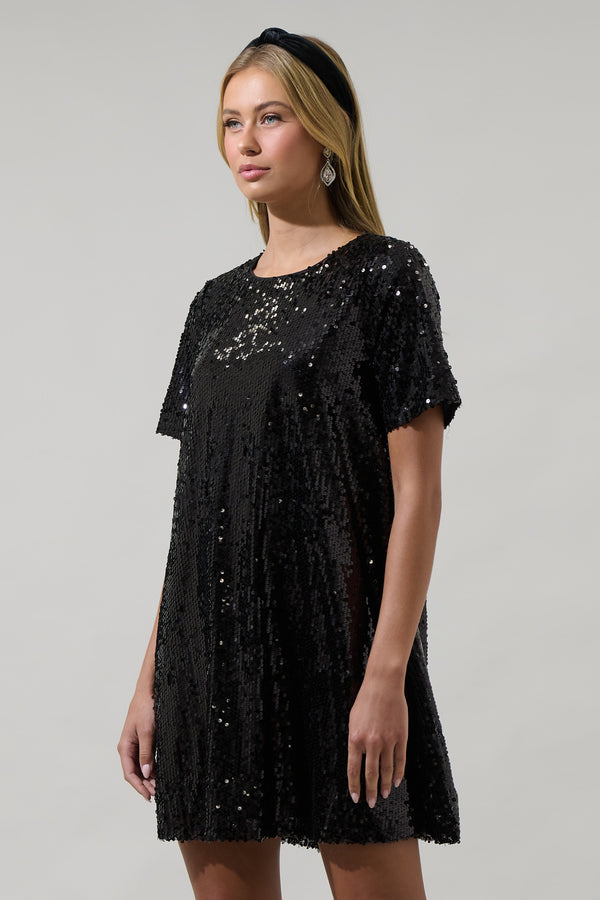 Sugarlips Ginevra Sequin Trapeze Mini Dress