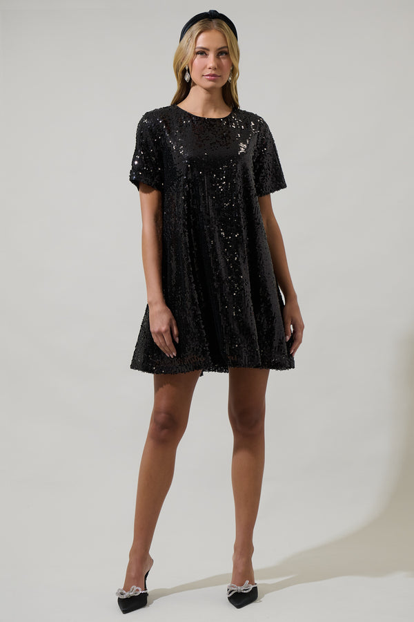 Sugarlips Ginevra Sequin Trapeze Mini Dress