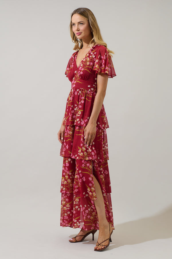 Sugarlips Ginnie Floral Amabel Tiered Maxi Dress