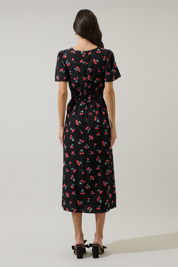 Sugarlips Giny Cherry Bloom Midi Dress