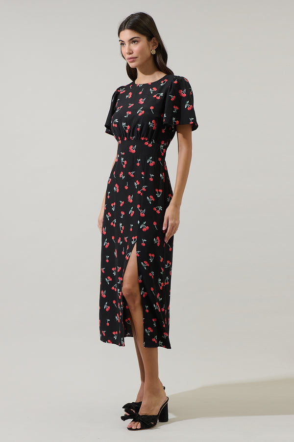 Sugarlips Giny Cherry Bloom Midi Dress