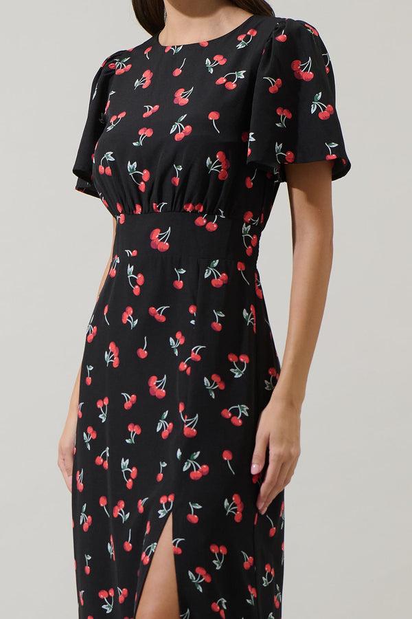 Sugarlips Giny Cherry Bloom Midi Dress