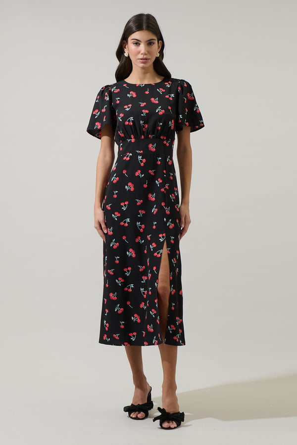 sugarlips Giny Cherry Bloom Midi Dress