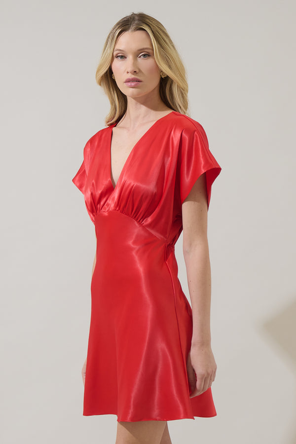 Sugarlips Gisele Satin Dolman Mini Dress