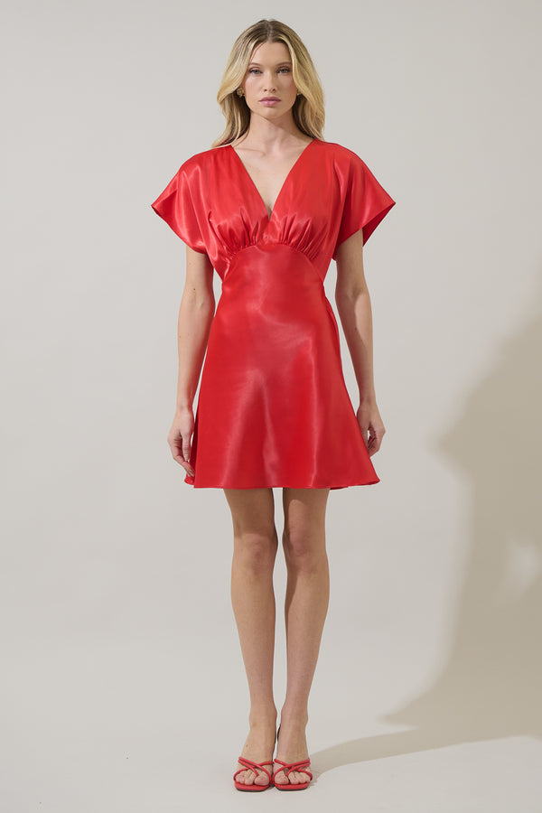 Sugarlips Gisele Satin Dolman Mini Dress