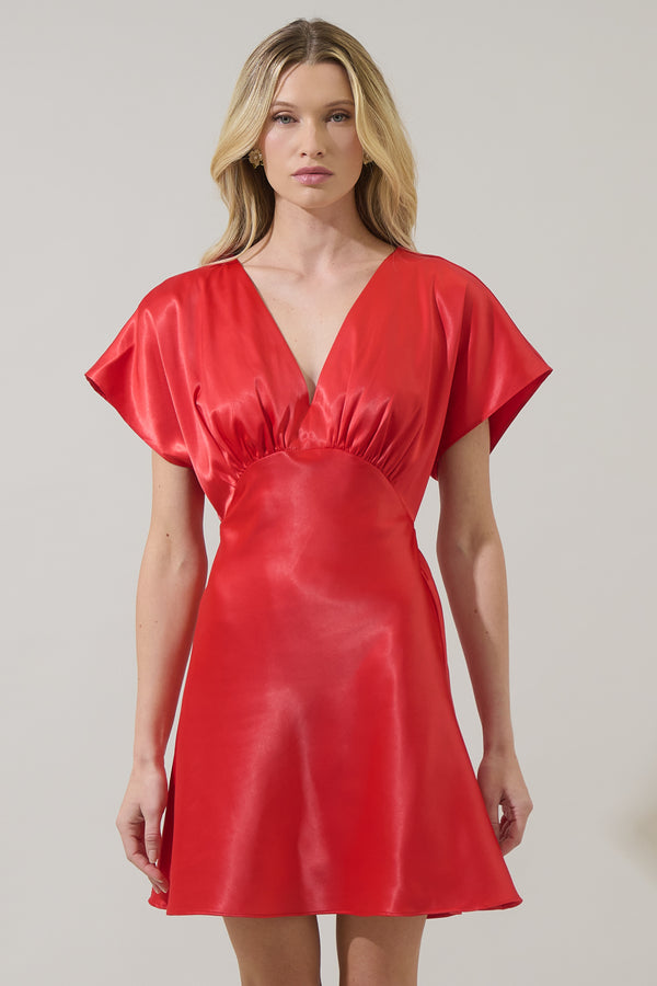 sugarlips Gisele Satin Dolman Mini Dress