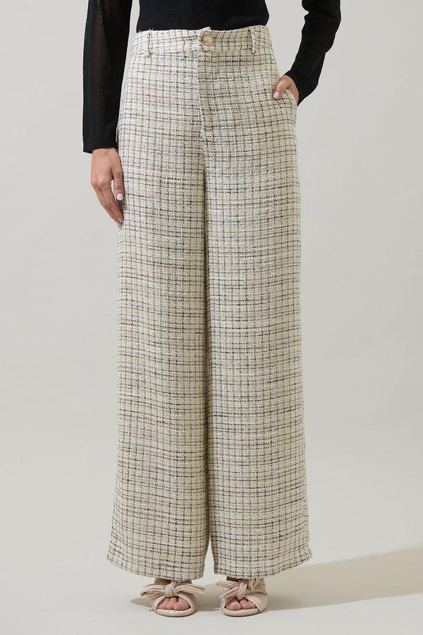 sugarlips Gisella Tweed Chelsea Wide Leg Trousers