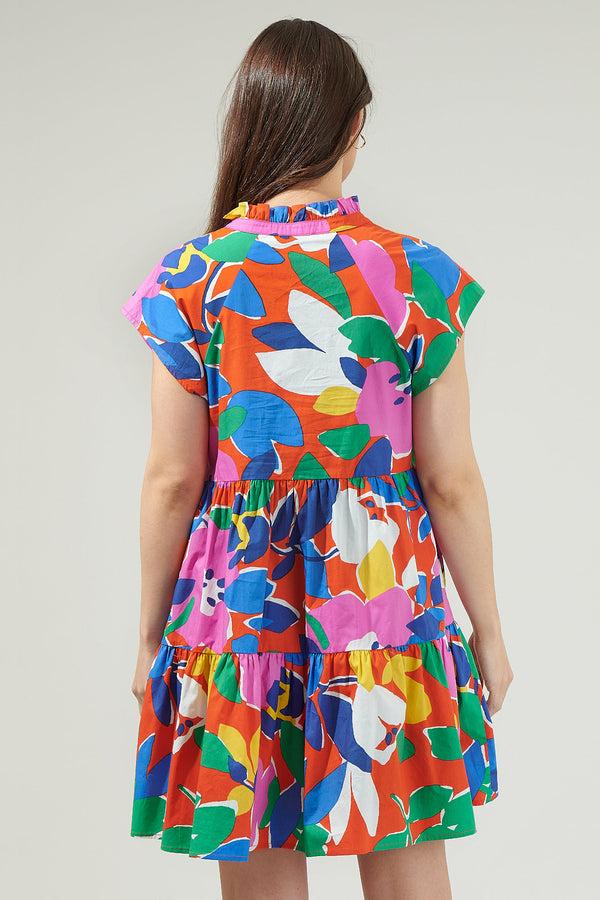 Sugarlips Giza Glare Floral Tiered Mini Dress