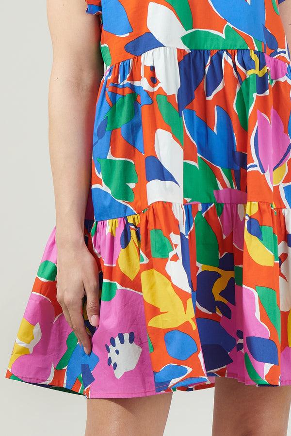 Sugarlips Giza Glare Floral Tiered Mini Dress