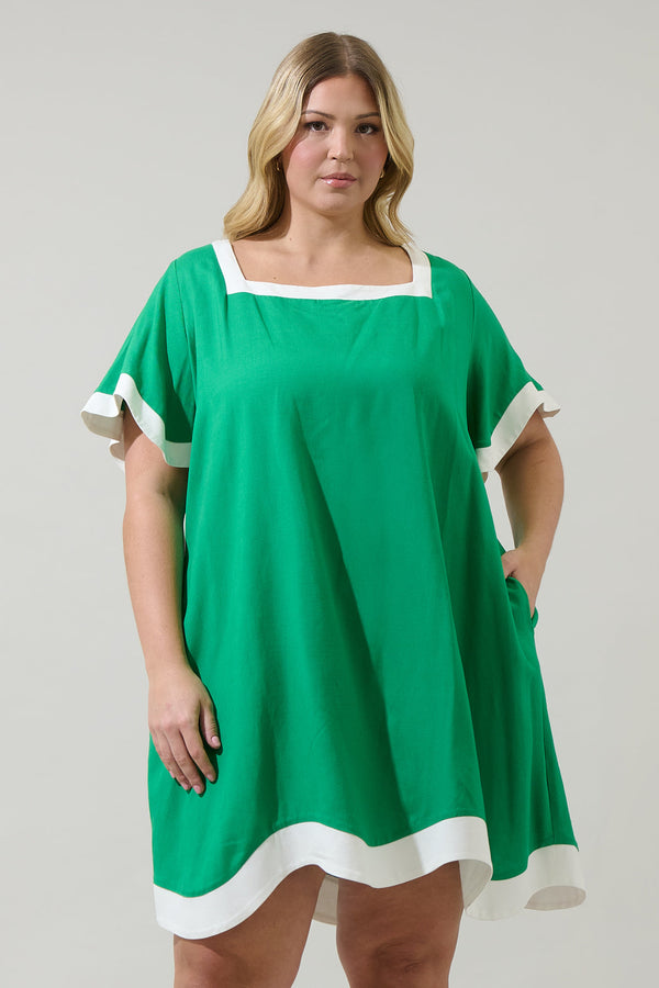 Sugarlips Gizelle Scallop Shift Mini Dress Curve