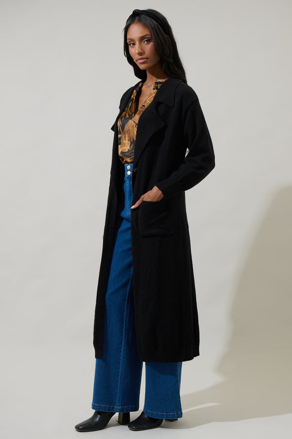 Sugarlips Gladis Collared Maxi Cardigan
