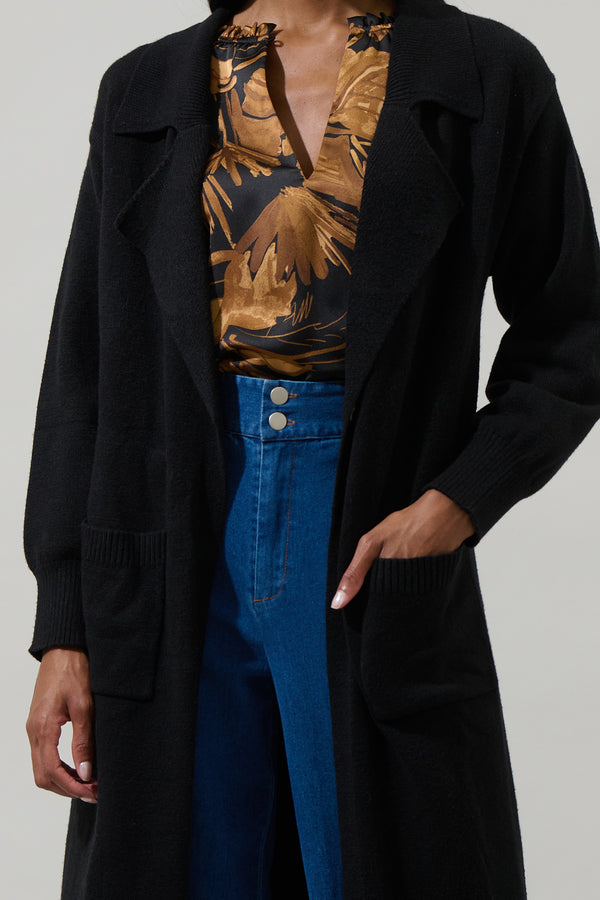 Sugarlips Gladis Collared Maxi Cardigan