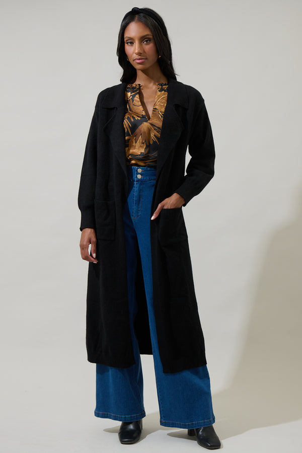 sugarlips Gladis Collared Maxi Cardigan