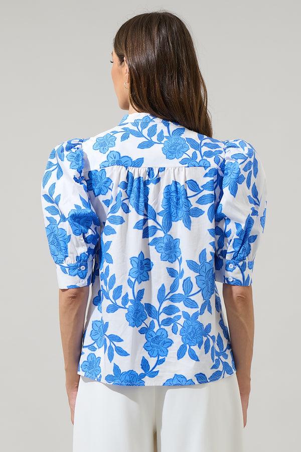 Sugarlips Glantis Floral Klina Drape Sleeve Top