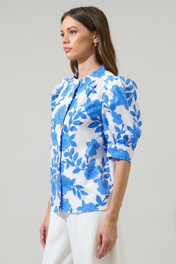 Sugarlips Glantis Floral Klina Drape Sleeve Top