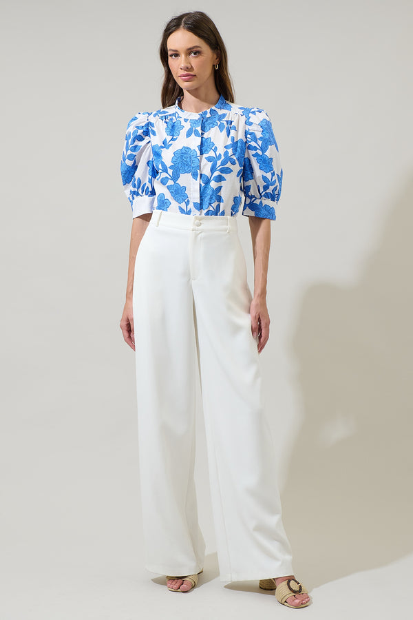 Sugarlips Glantis Floral Klina Drape Sleeve Top
