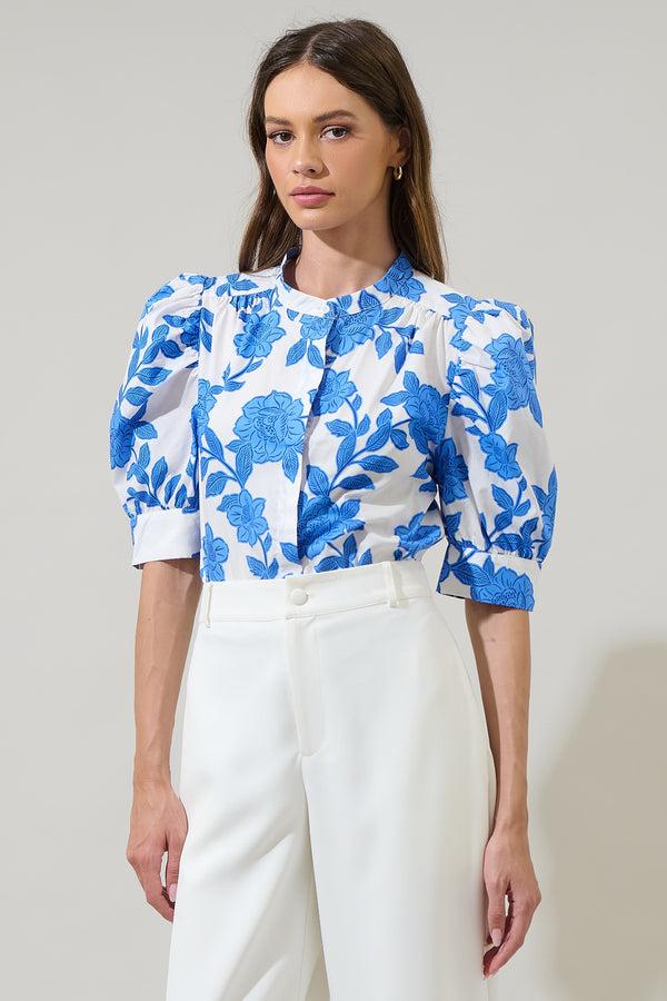 sugarlips Glantis Floral Klina Drape Sleeve Top