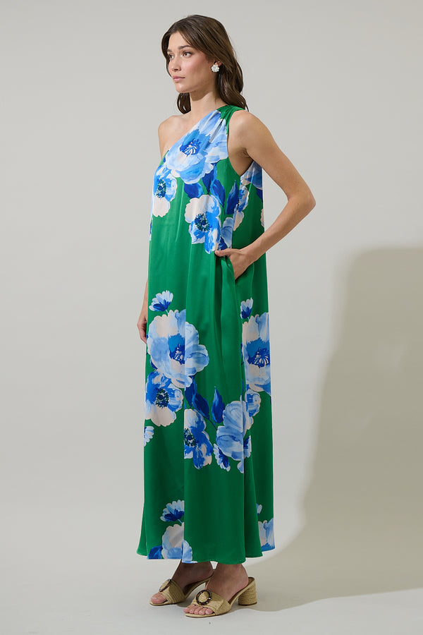 Sugarlips Glena Floral One Shoulder Maxi Dress