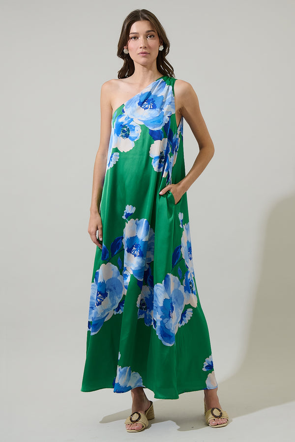 sugarlips Glena Floral One Shoulder Maxi Dress
