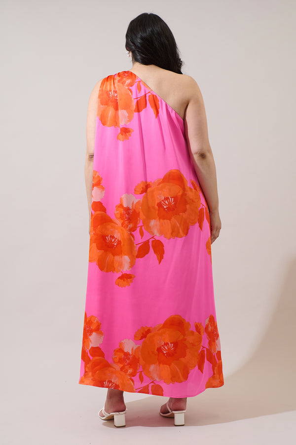 Sugarlips Glena Floral Pleated Maxi Dress Curve