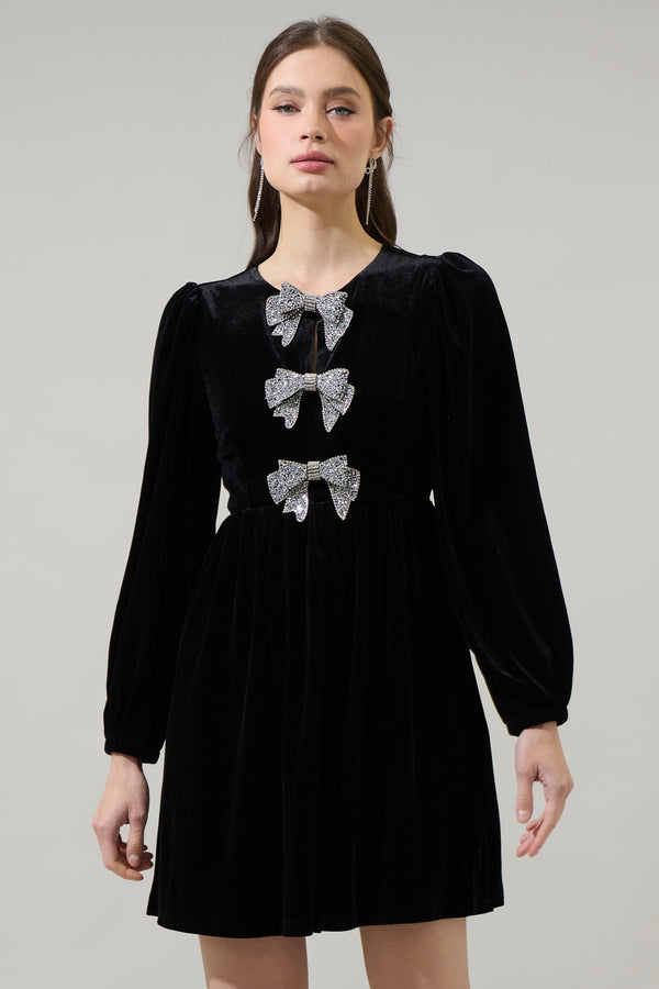Sugarlips Glow Bow Velvet Dress