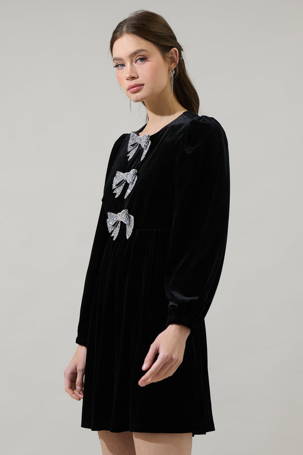 Sugarlips Glow Bow Velvet Dress
