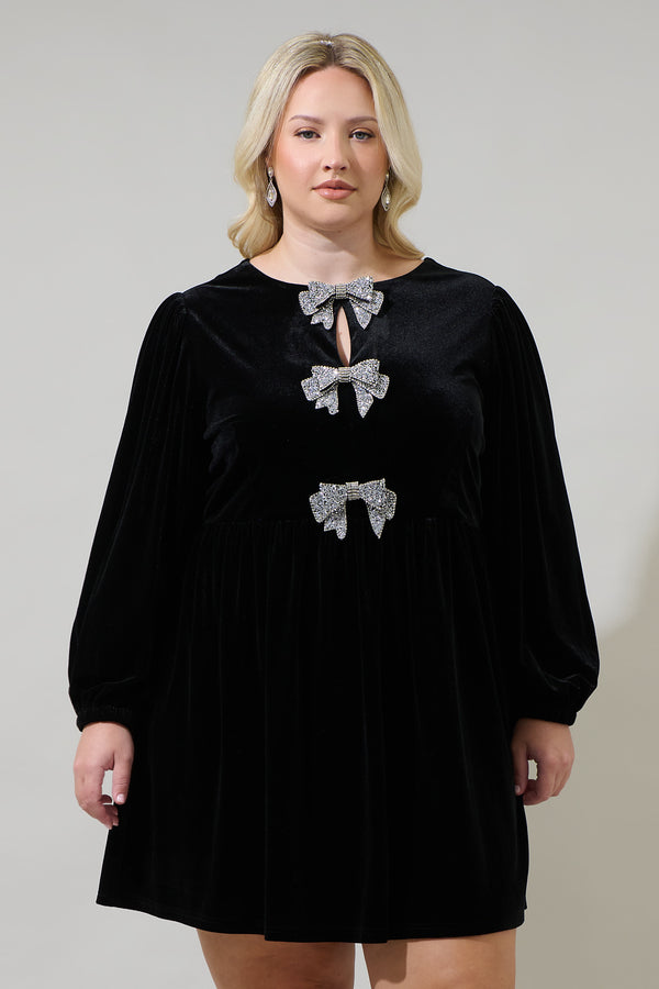 sugarlips Glow Bow Velvet Dress Curve
