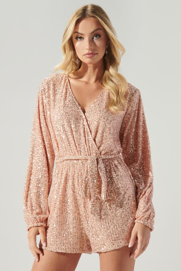Sugarlips Glow Girl Surplice Sequin Romper
