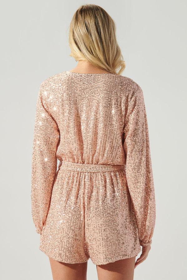 Sugarlips Glow Girl Surplice Sequin Romper