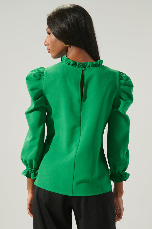 Sugarlips Go Getter Marla Ruffle Puff Sleeve Top