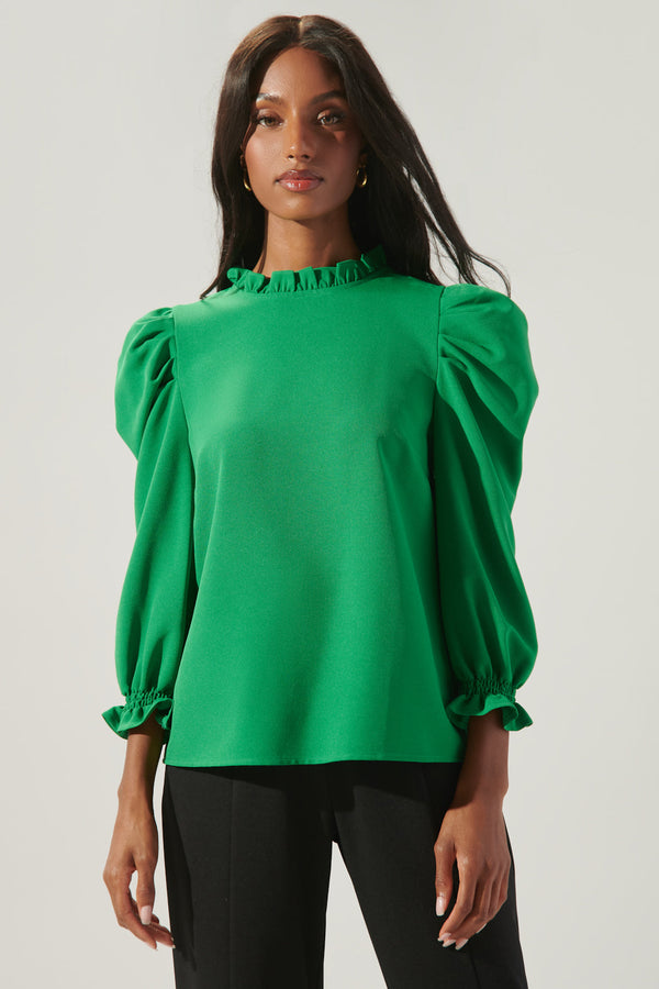 Sugarlips Go Getter Marla Ruffle Puff Sleeve Top