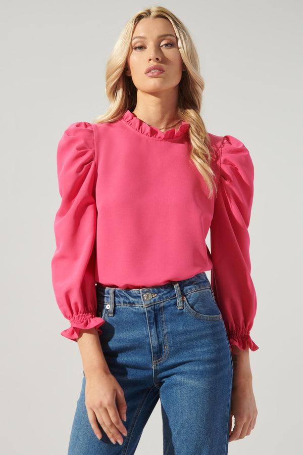 Sugarlips Go Getter Marla Ruffle Puff Sleeve Top