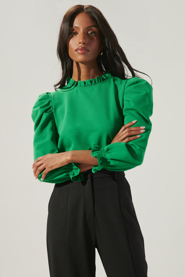 sugarlips Go Getter Marla Ruffle Puff Sleeve Top