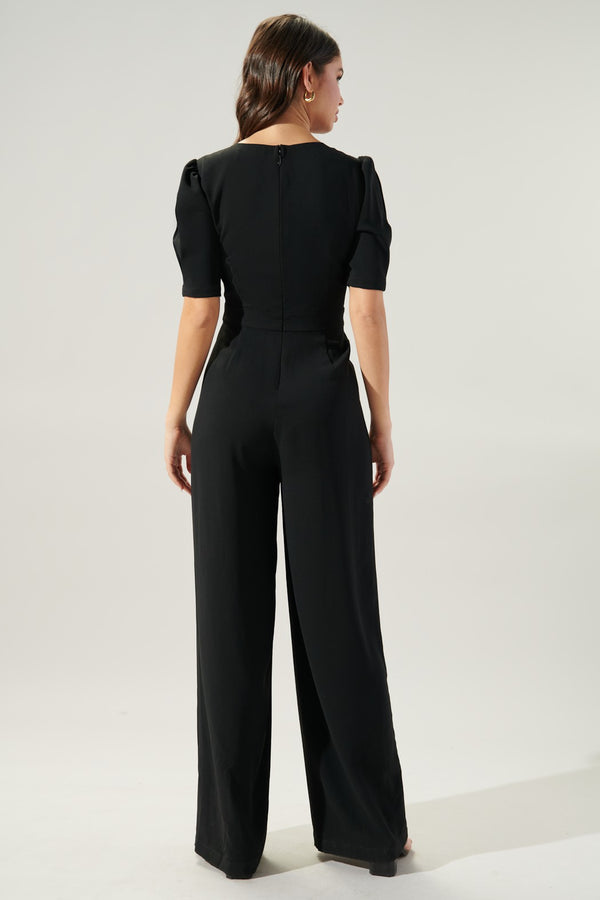 Sugarlips Go Getter Wide Leg Surplice Jumpsuit