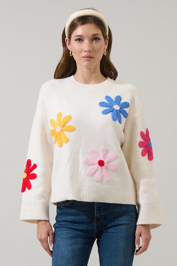 sugarlips Golda Flower Knit Sweater