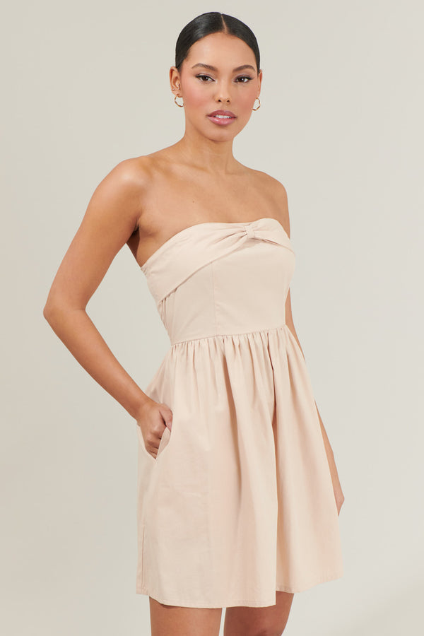 Sugarlips Gracely Bow Strapless Mini Dress