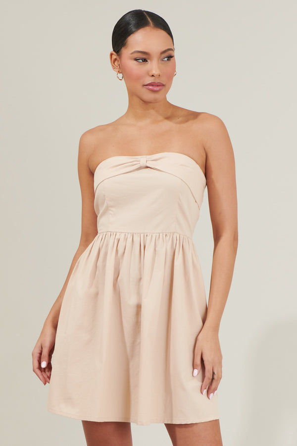 sugarlips Gracely Bow Strapless Mini Dress