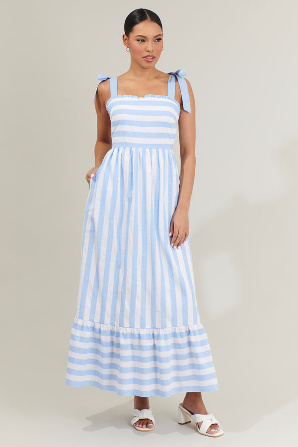 sugarlips Gracie Sky Striped Maxi Dress
