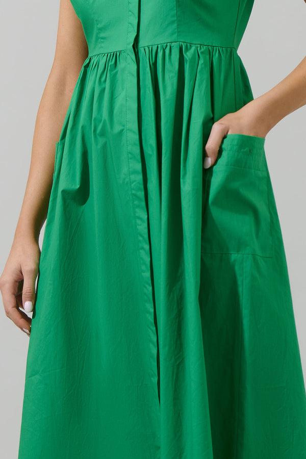 Sugarlips Grenola Button Up Collared Midi Dress
