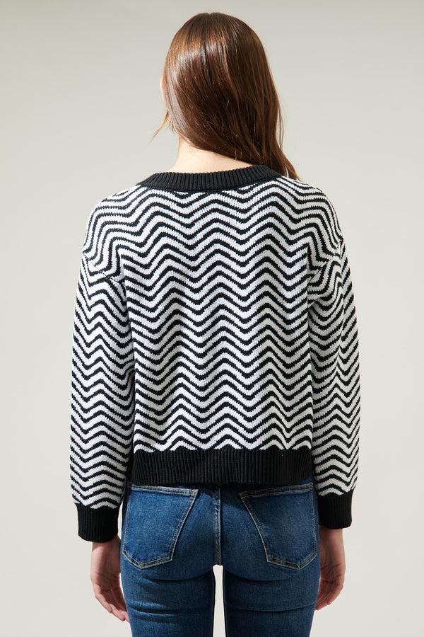 Sugarlips Greta Zebra Long Sleeve Sweater
