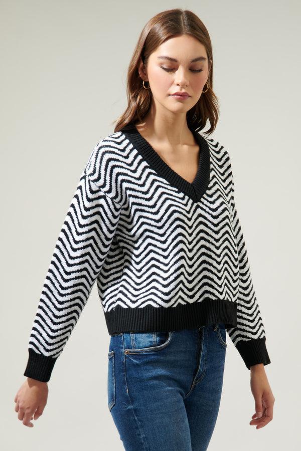Sugarlips Greta Zebra Long Sleeve Sweater